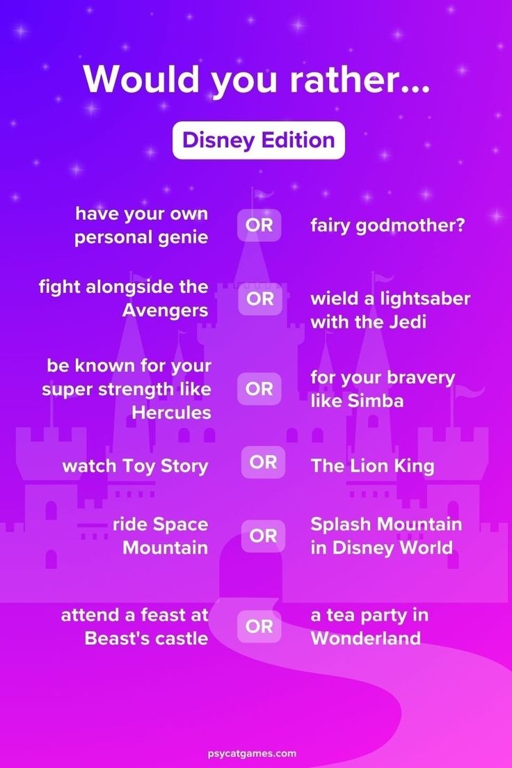 Would You Rather Disney Edition