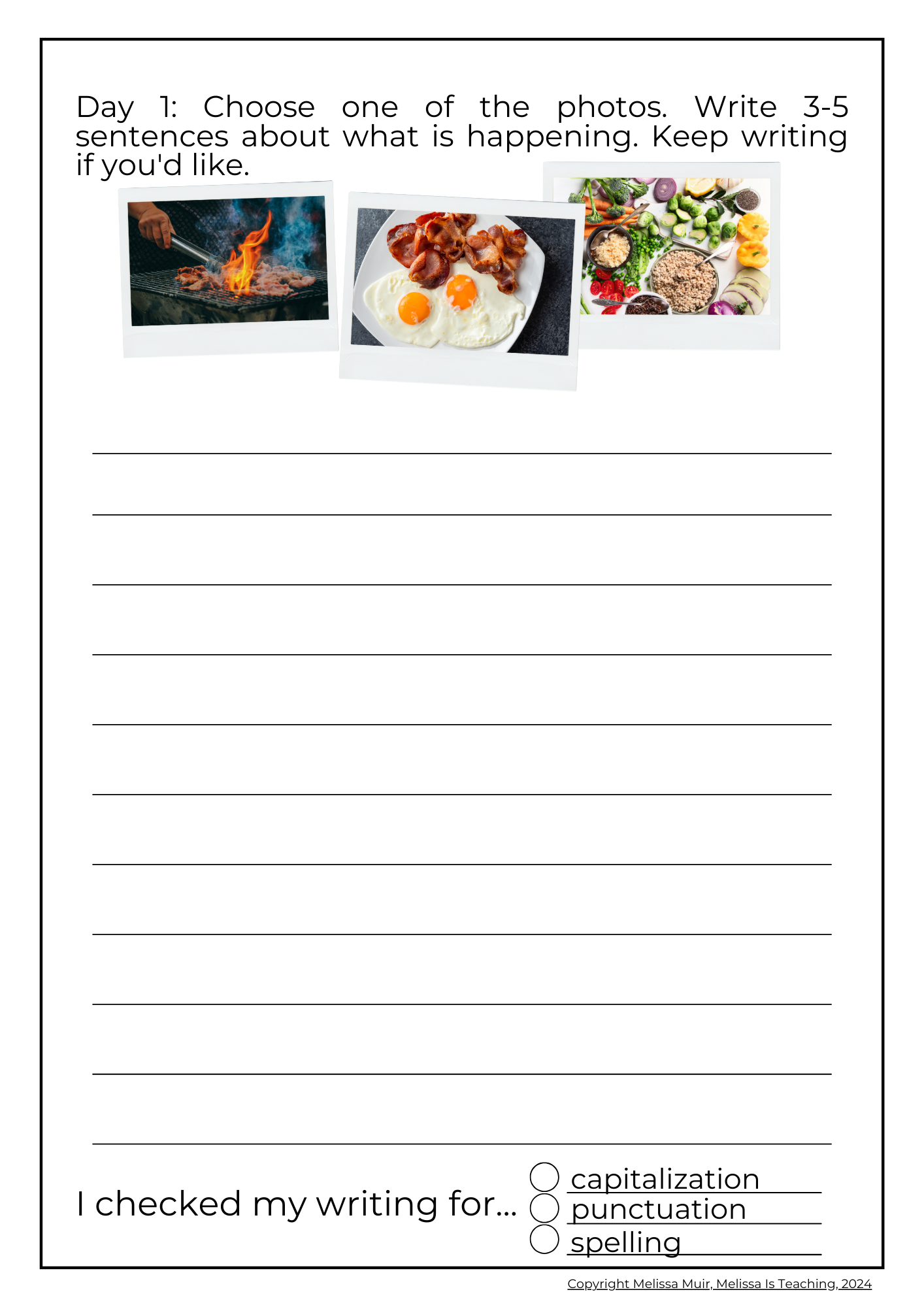 Writing Warm Up Journal For 2nd 3rd 4th 5th Grade Printable Editing Checklist CYCLE 3 Payhip