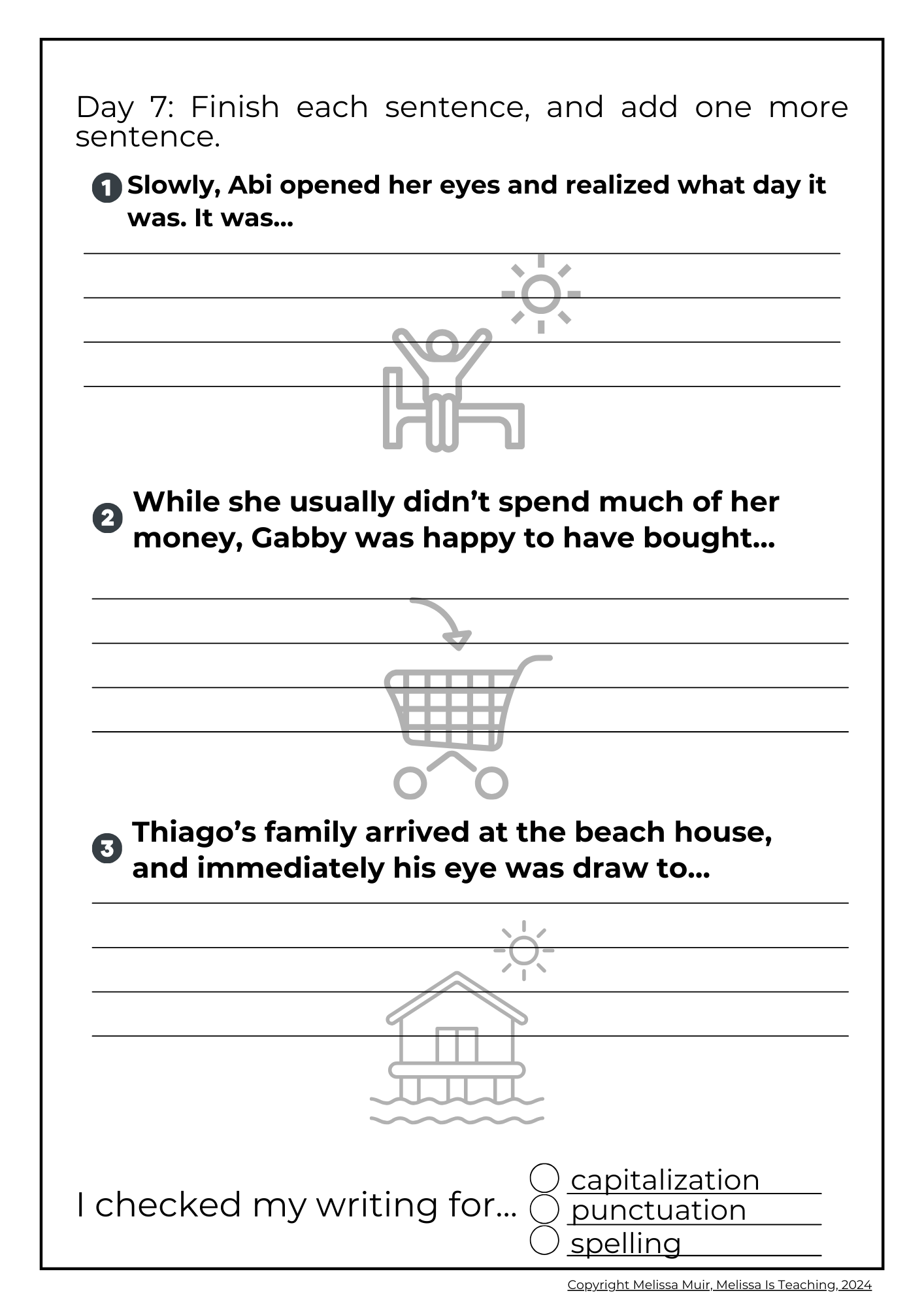 Writing Warm Up Journal For 2nd 3rd 4th 5th Grade Printable Editing Checklist CYCLE 3 Payhip