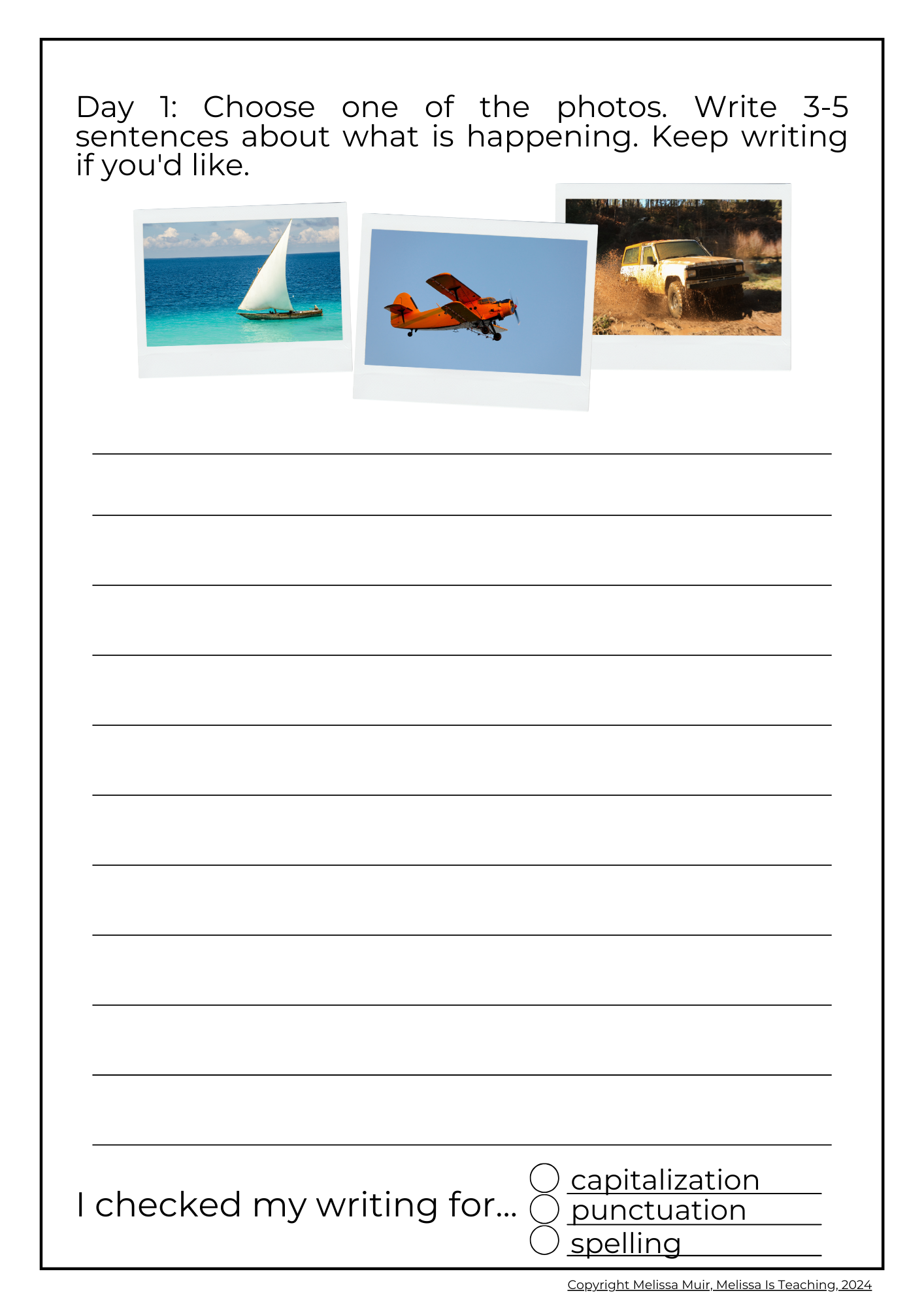 Writing Warm Up Journal For 2nd 3rd 4th 5th Grade Printable Editing Checklist CYCLE 4 Payhip