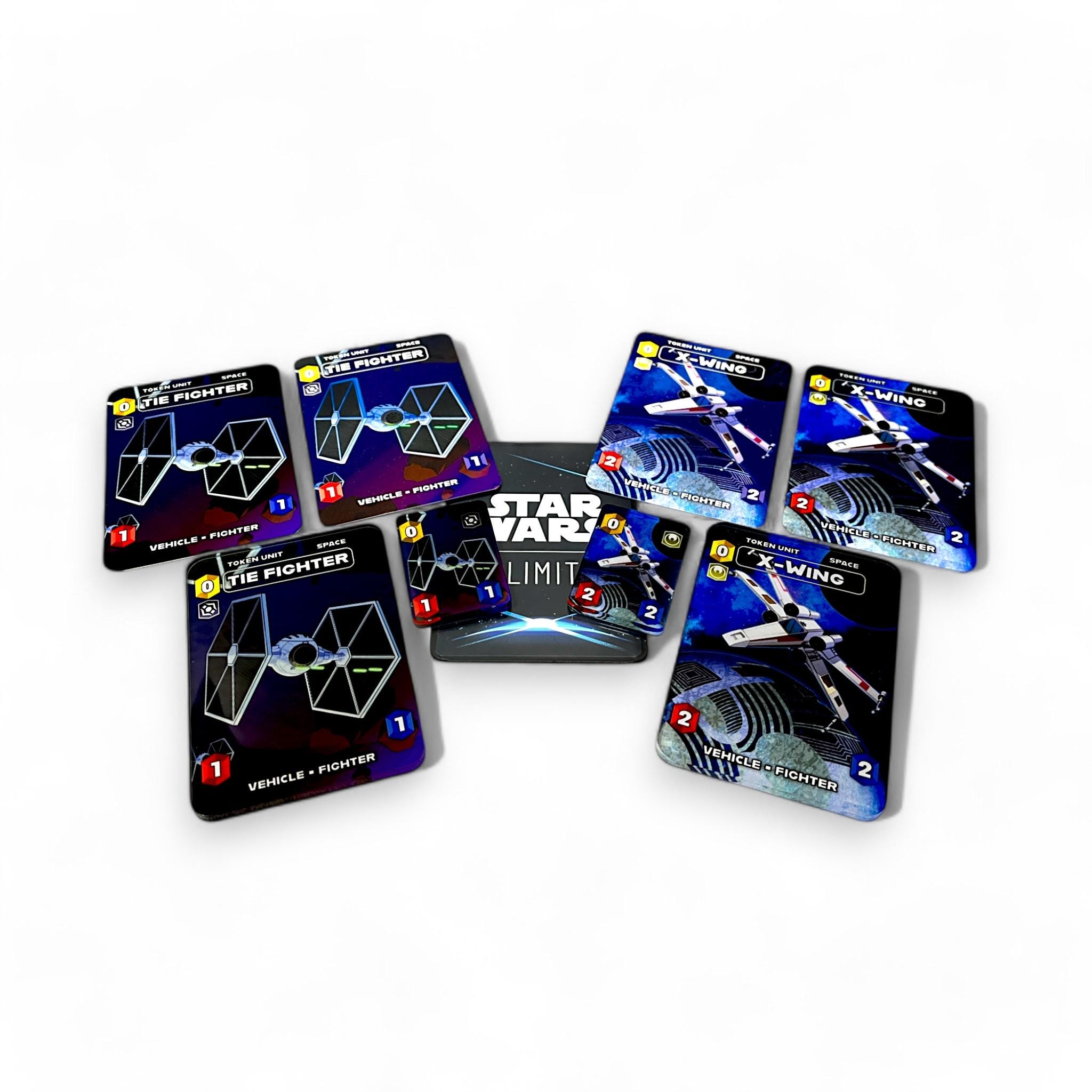 X wing And Tie Fighter Tokens Star Wars Unlimited TCG Standard Sized Cards And Mini Sized Tokens Metal Acrylic Or Card Stock Etsy