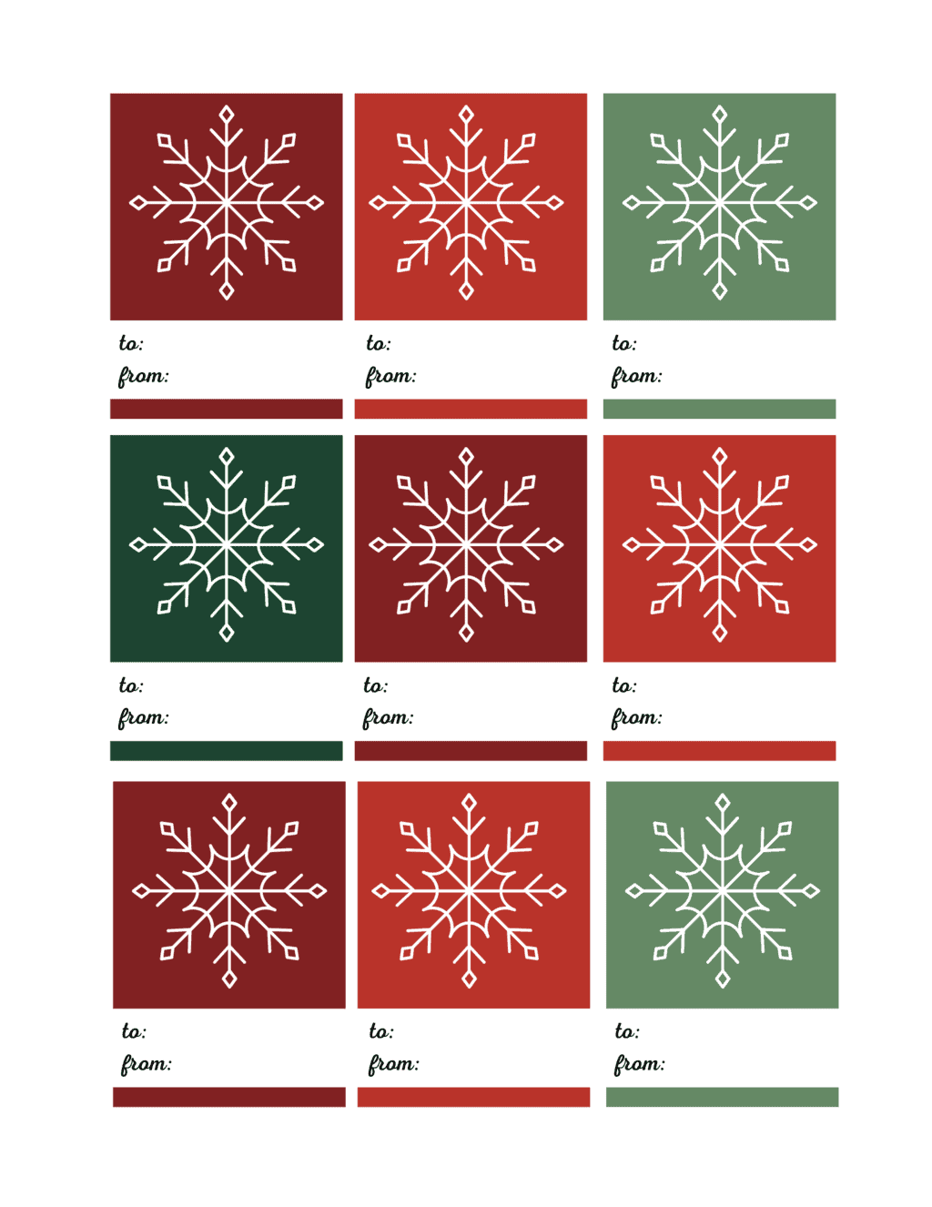 Printable Red And Black Gift Tags To Edit