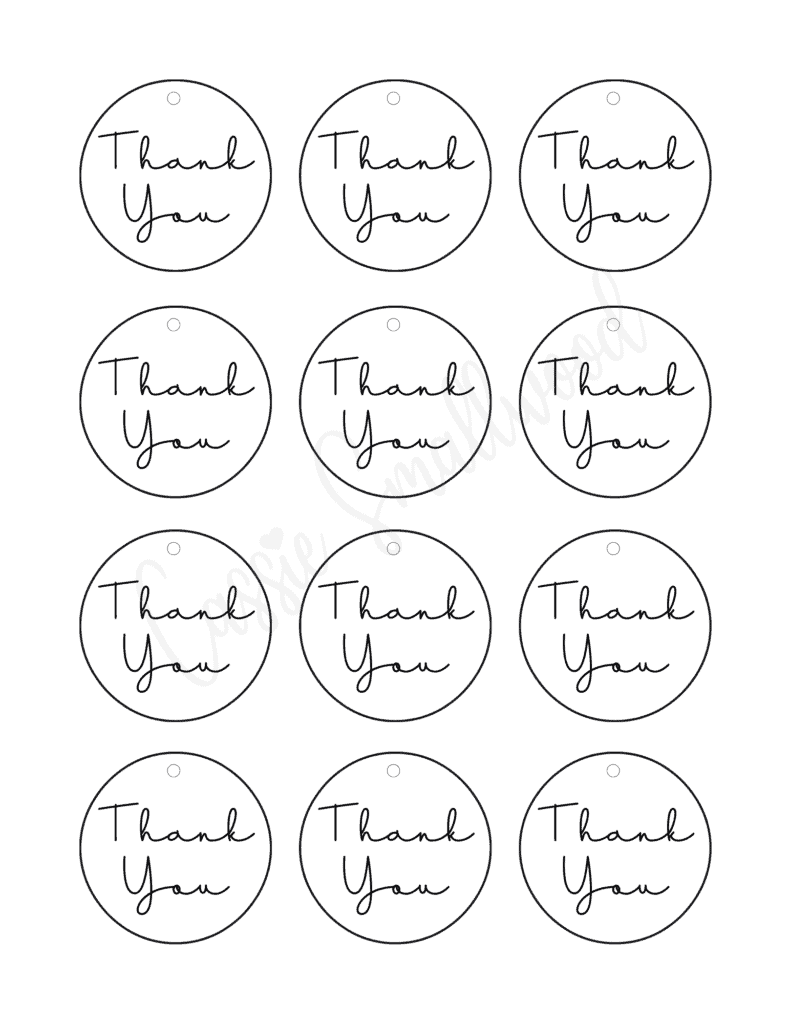 Thank You Tags Editable Printable