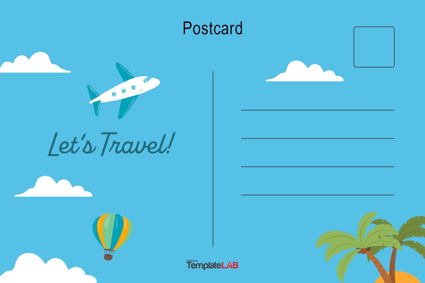 Editable Printable Postcard Template