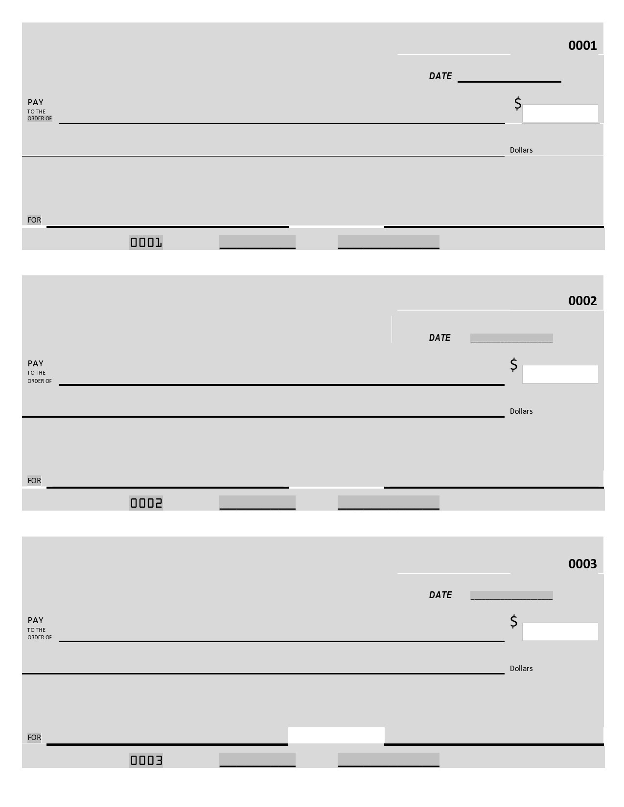 Printable Fake Checks Editable