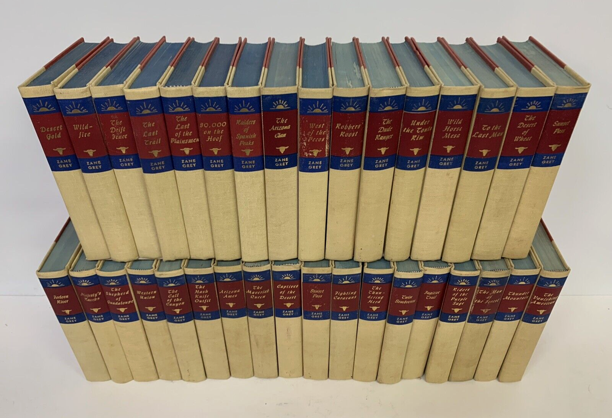 36 ZANE GREY Books Walter J Black Edition From 1950 s EBay