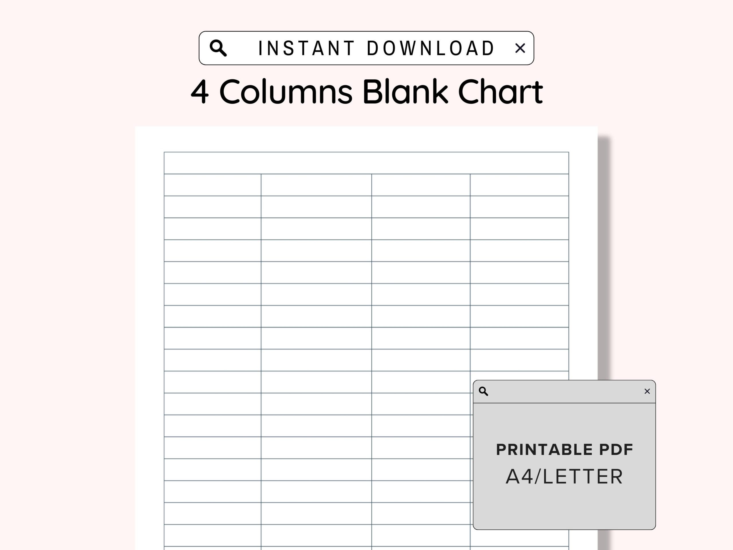 Free Printable Blank Editable 4 Columun Worksheets