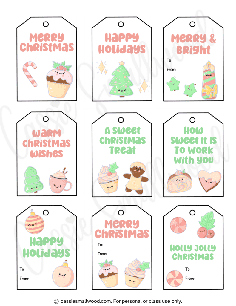 Editable Printable Picture Perfect Holiday Tags To Parents From Kids