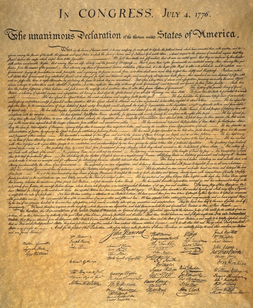 Amazon Declaration Of Independence Nsigned Copy Of The Declaration Of Independence 4 July 1776 Poster Print By 18 X 24 Posters Prints