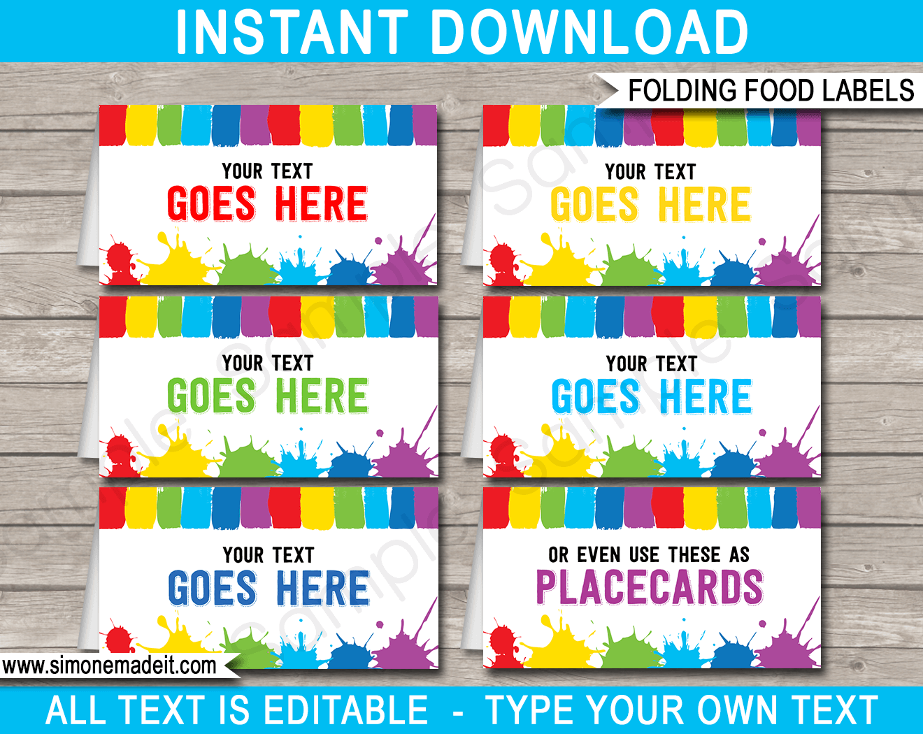 Free Printable Editable Label Tents