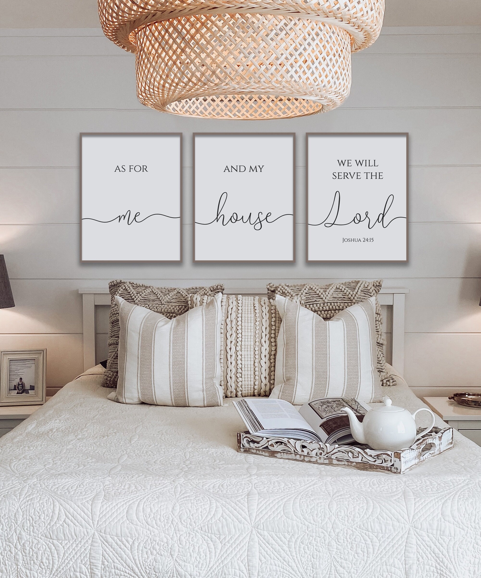 As For Me And My House We Will Serve The Lord Joshua 24 15 Scripture Printable Quote Triptych Bible Verse Prints Christian Wall Decor Etsy Australia