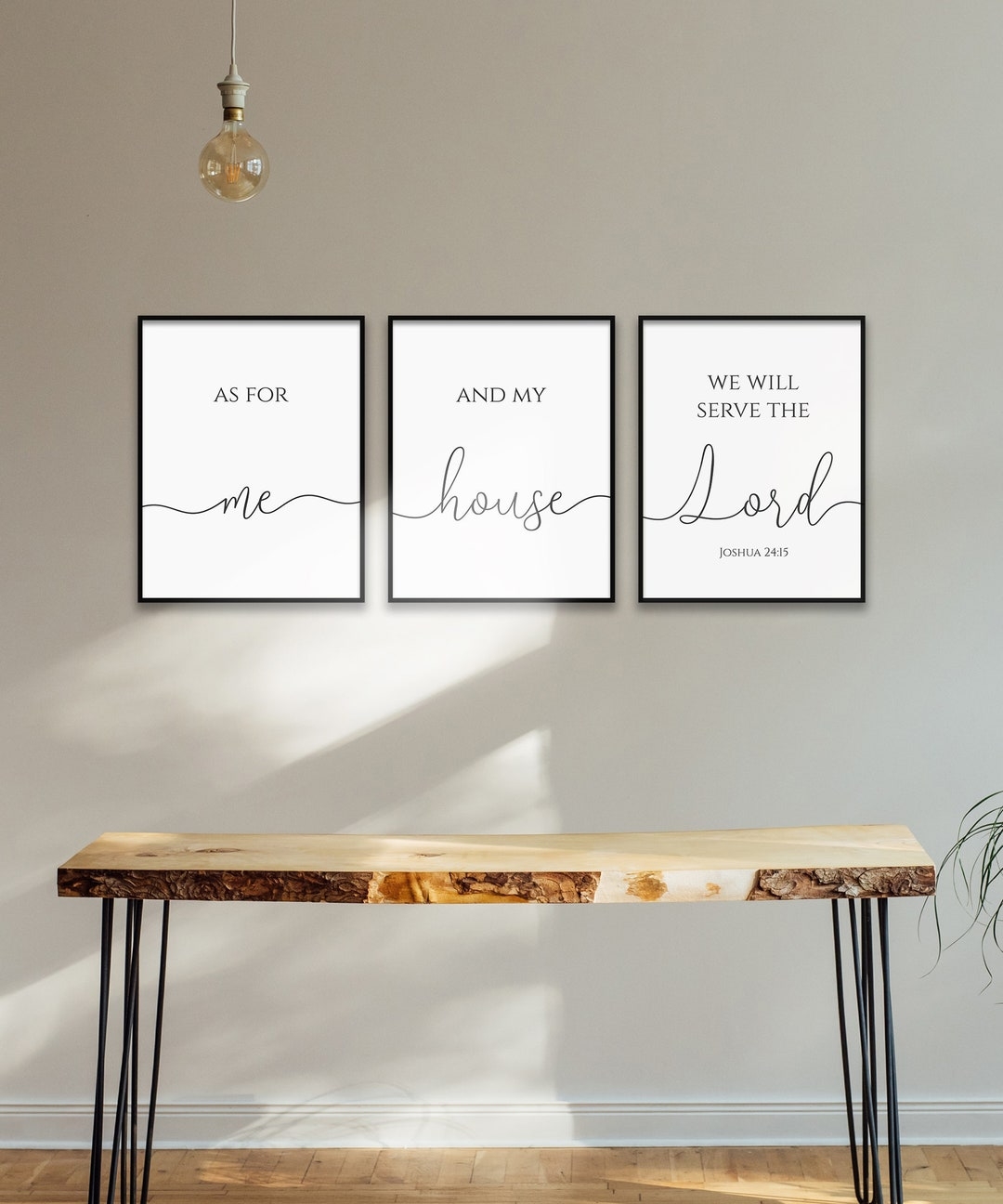 As For Me And My House We Will Serve The Lord Joshua 24 15 Scripture Printable Quote Triptych Bible Verse Prints Christian Wall Decor Etsy Australia