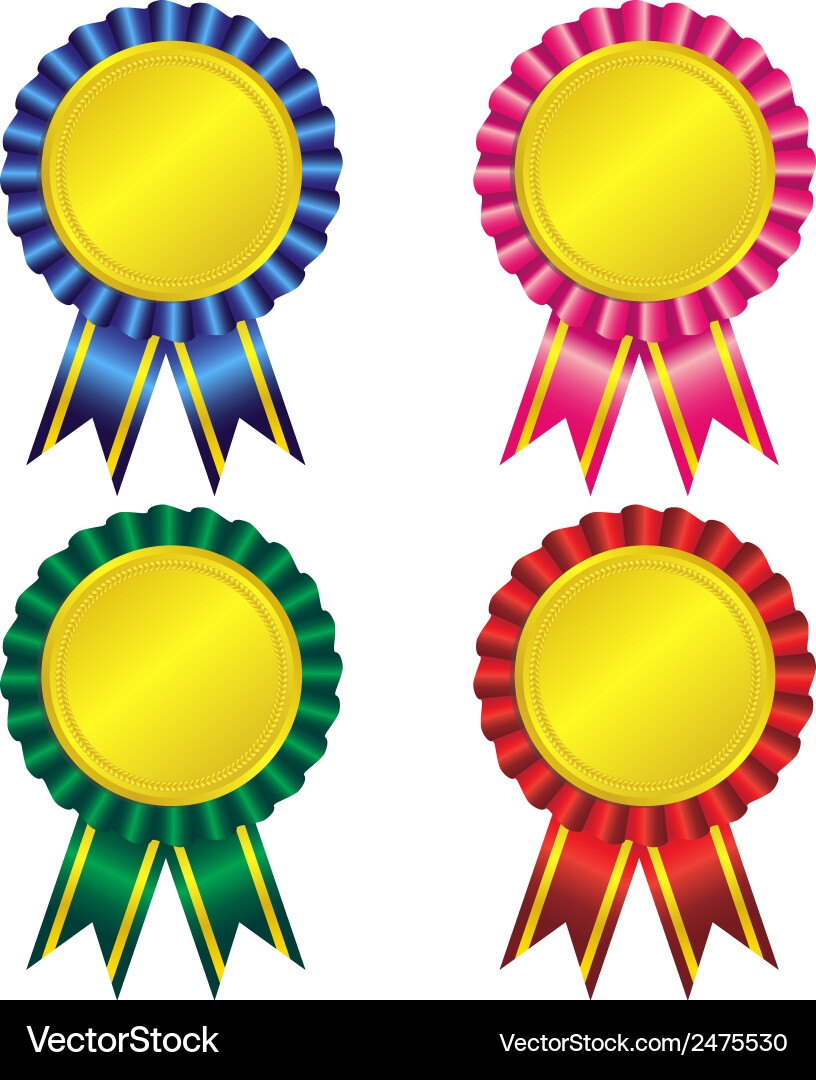 Award Ribbon Set Royalty Free Vector Image VectorStock