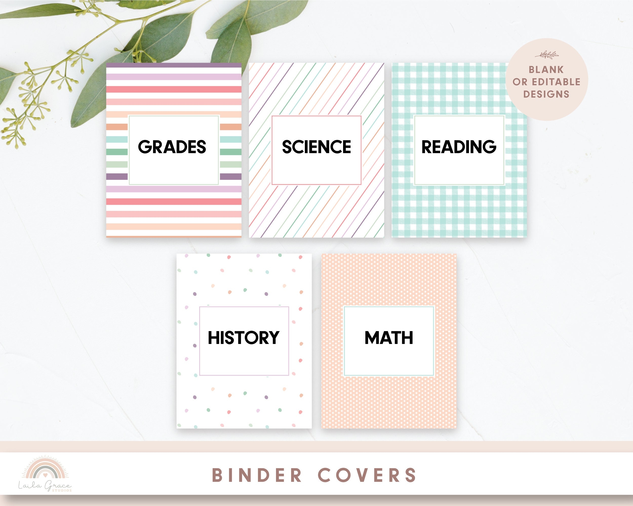 Binder Covers Printable Editable