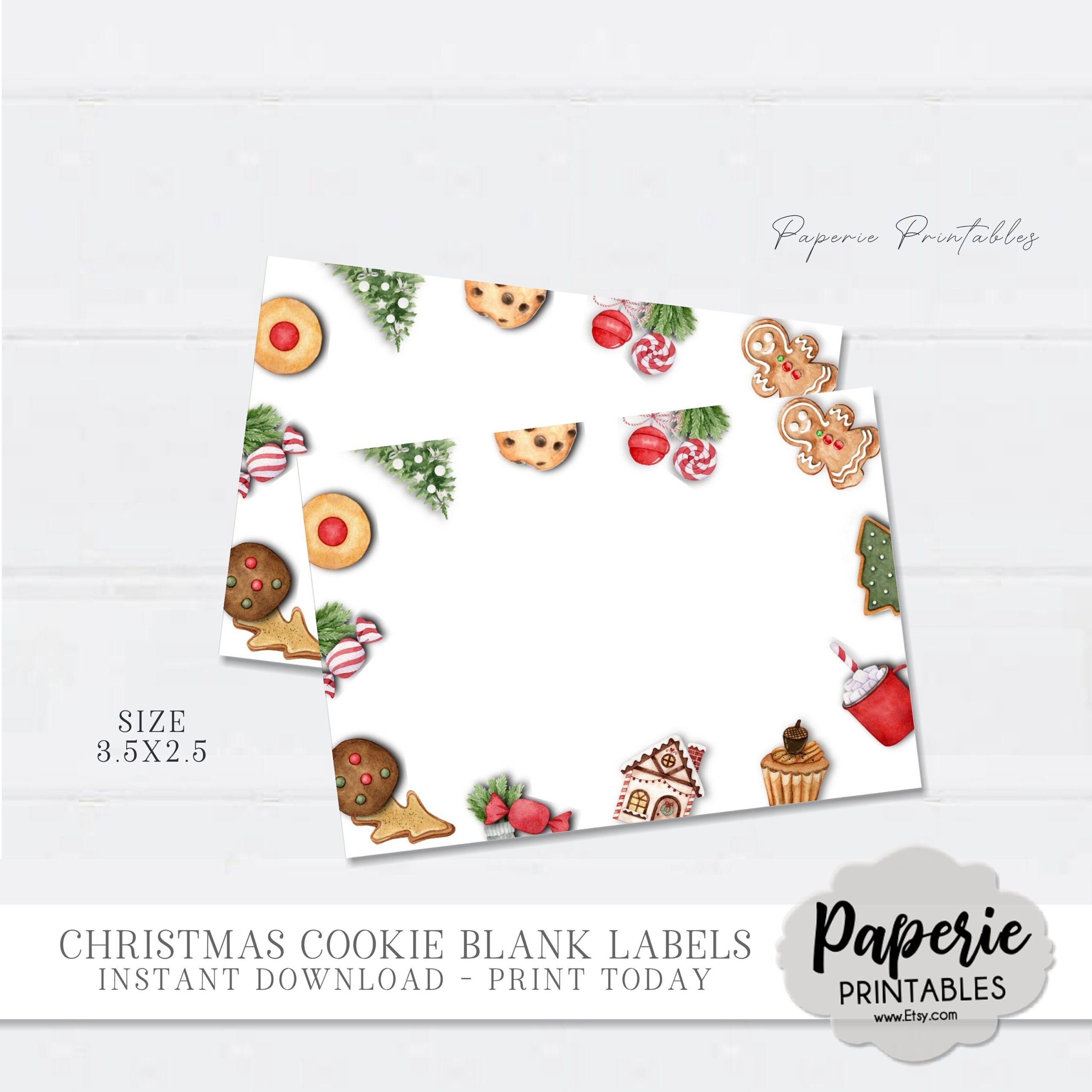 Printable And Editable Christmas Cookies Card