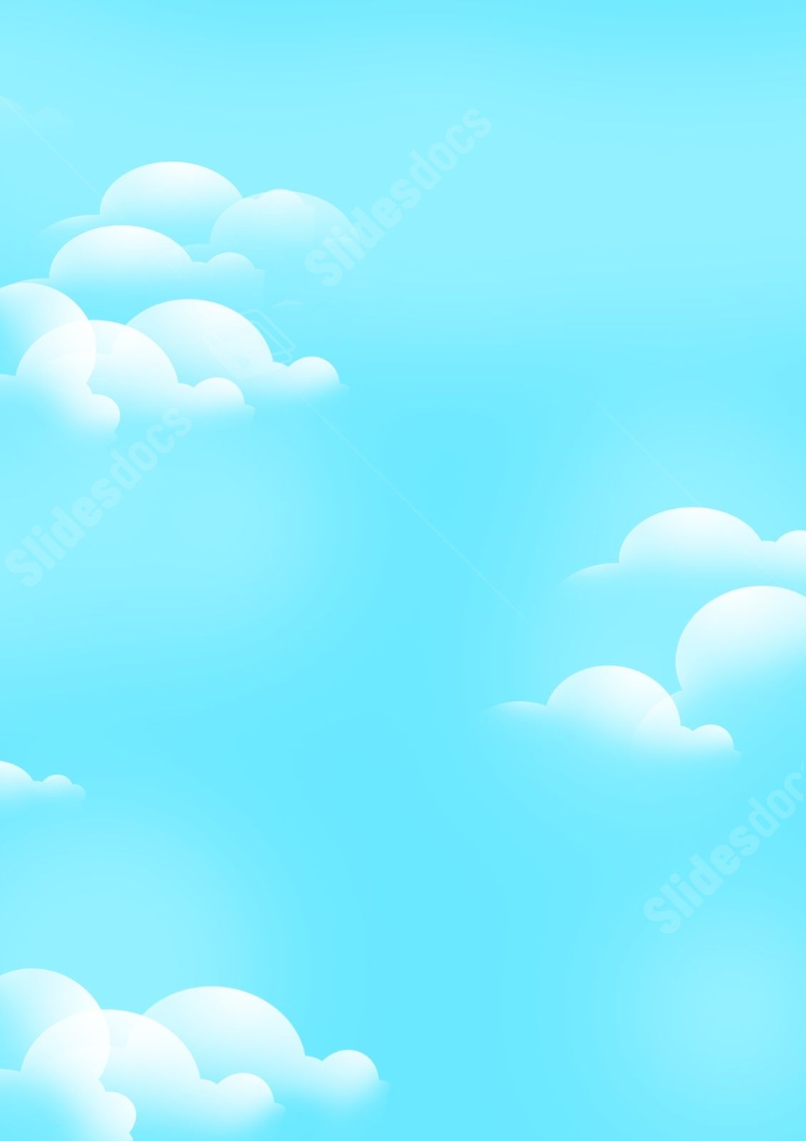 Blue Sky And White Clouds Simplicity Page Border Background Word Template And Google Docs For Free Download