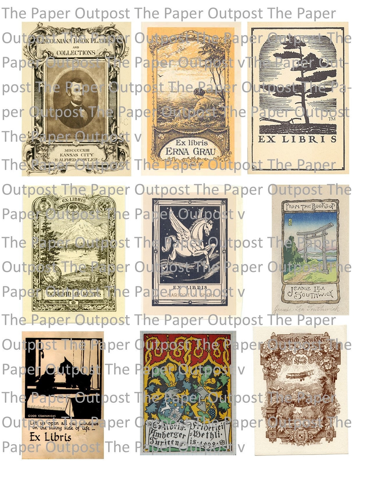 Bookplate Template Etsy