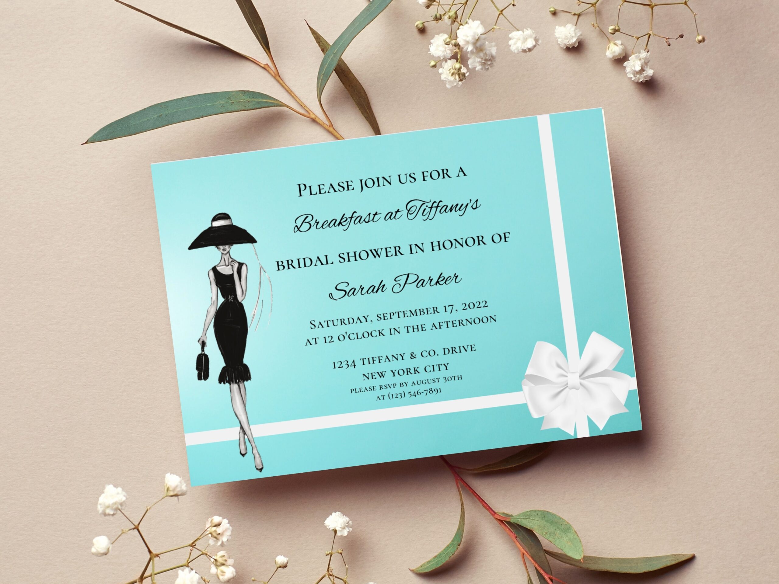 Breakfast At Tiffanys Invitation Printable Editable