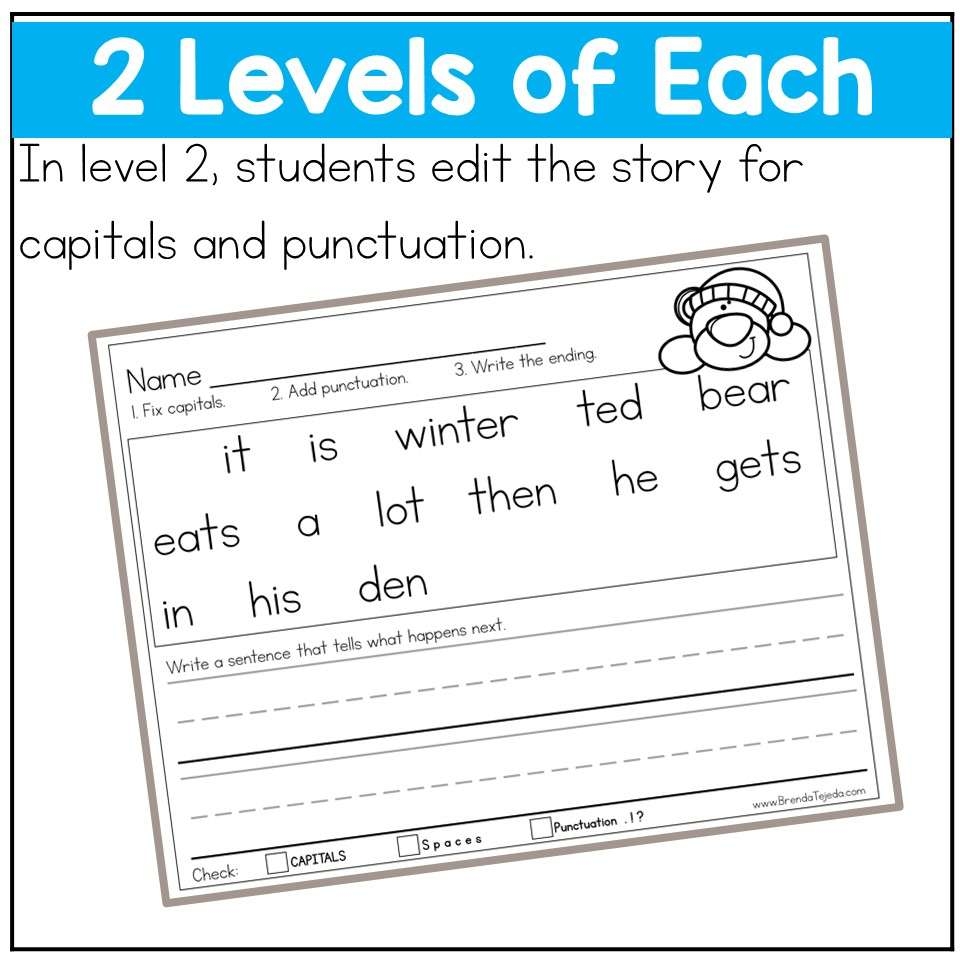 Printable Editing Practice For 2nd Grade