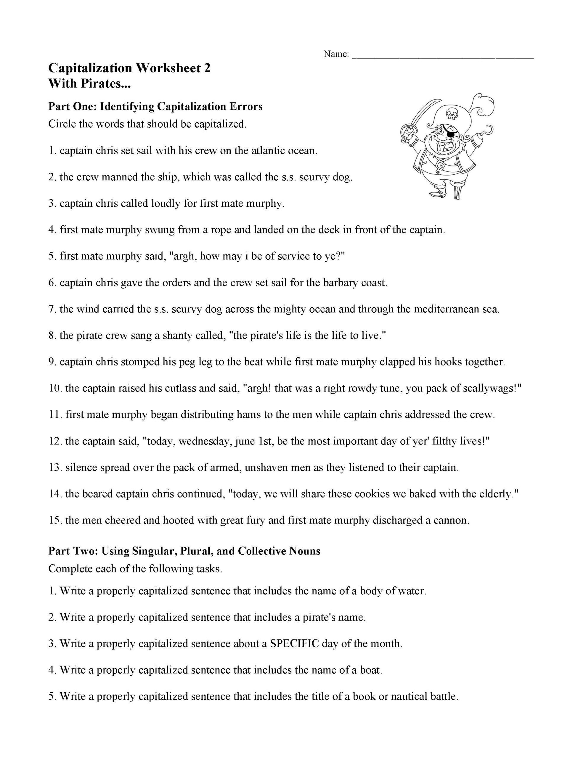 Free Printable Editing Practice Grade 6