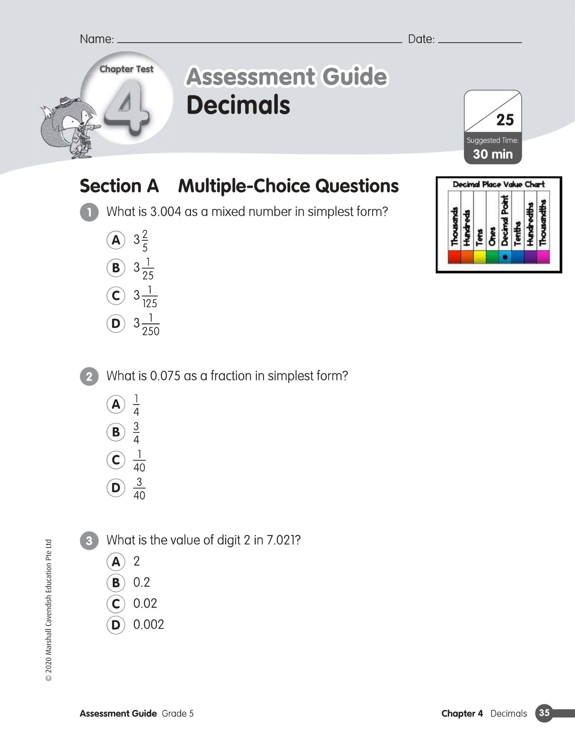 Chapter 4 Modified Math In Focus Test Grade 5 By Val Vals File Cabinet