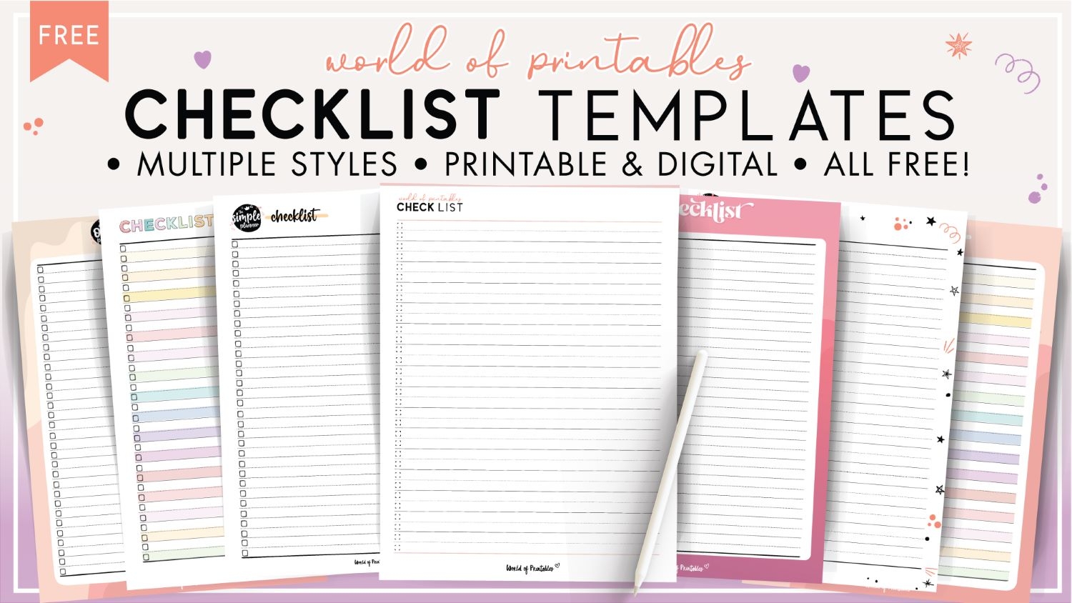 Free Printable And Editable Checklist Template