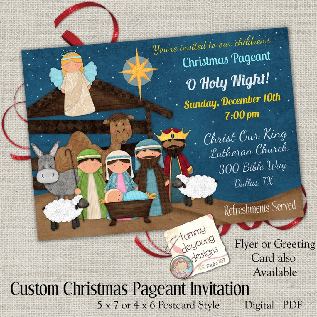 Christmas Pageant Invitation Religious Christmas Party Printable Church Program Kids Christmas Play Email Invite Nativity Party Card Etsy