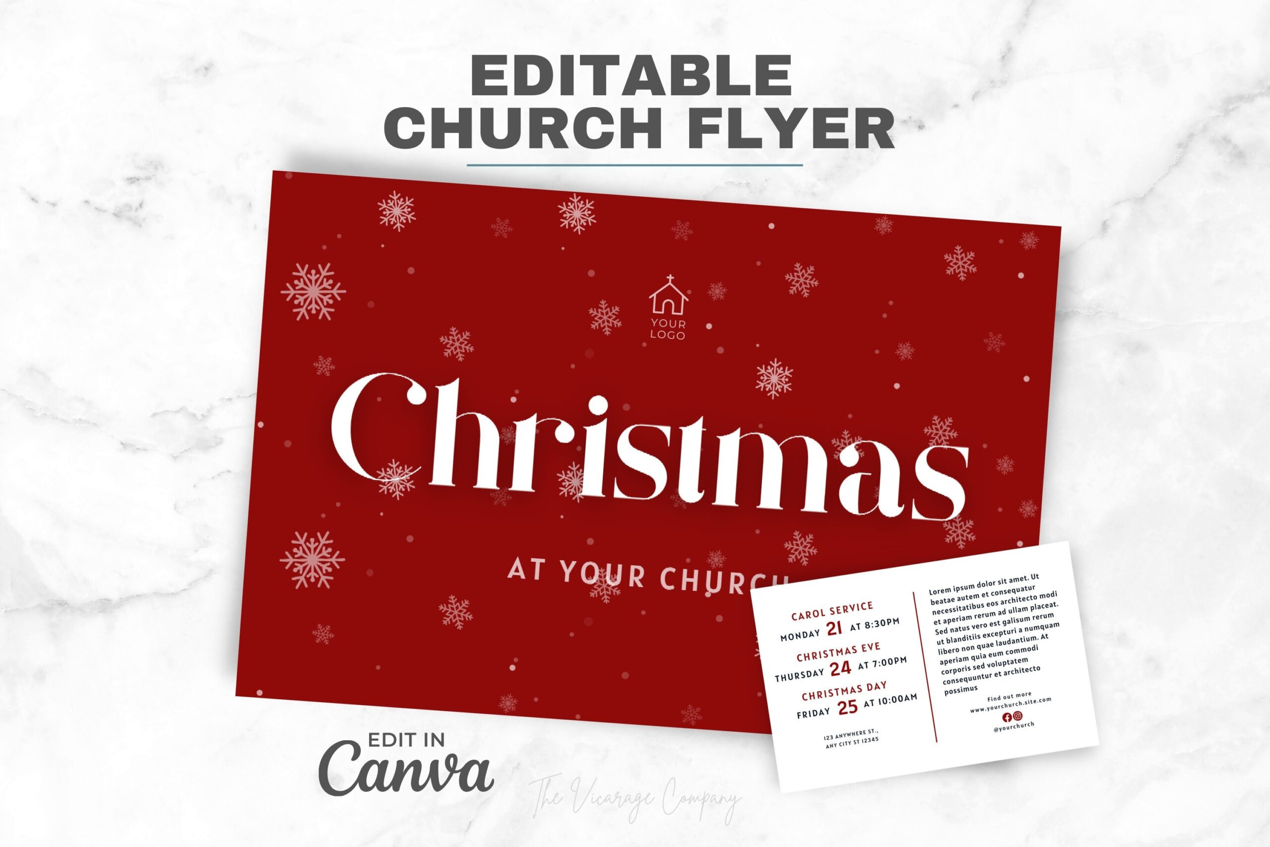 Church Flyer For Christmas Done For You Canva Template Christmas Events Flyer Church Service Flyer Christian Holiday Event Advertisement Etsy