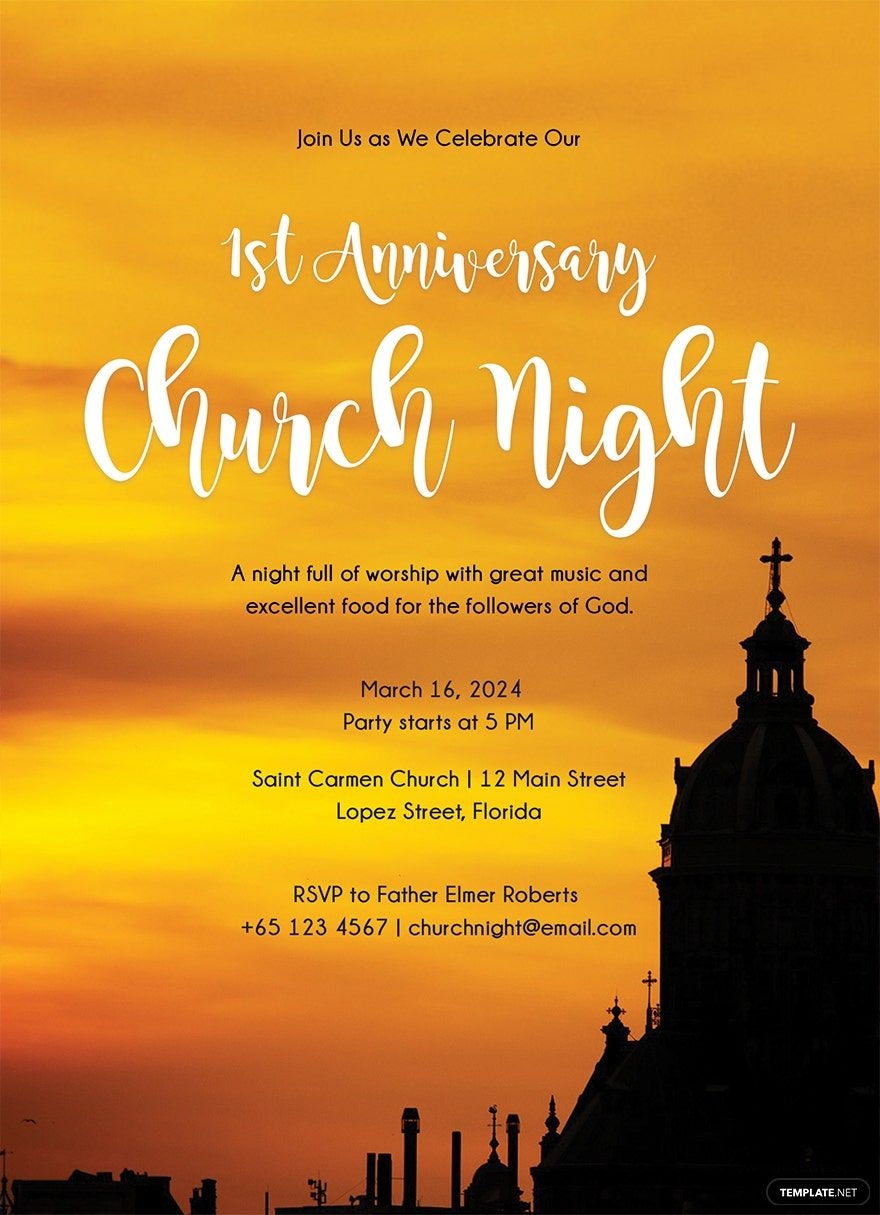 Church Invitation Template In PSD Word Illustrator Publisher InDesign Pages Google Docs Download Template