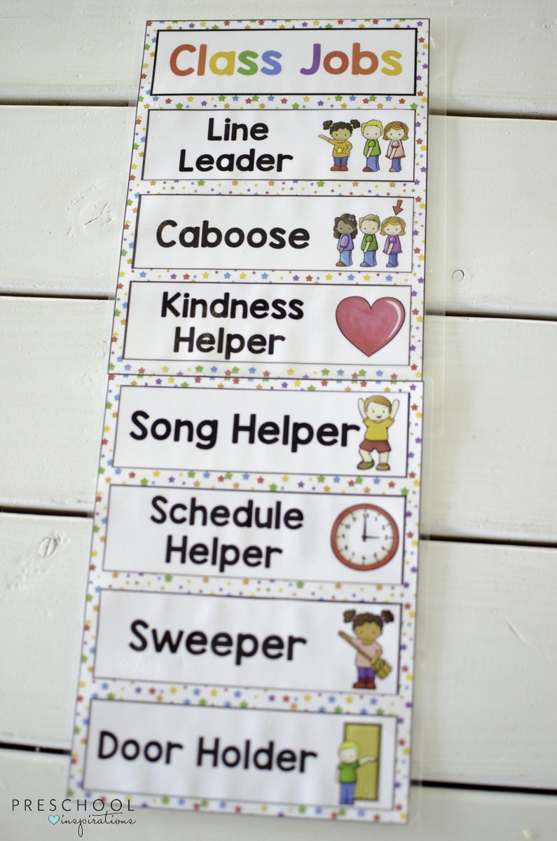 Free Editable Preschool Job Charts Printables