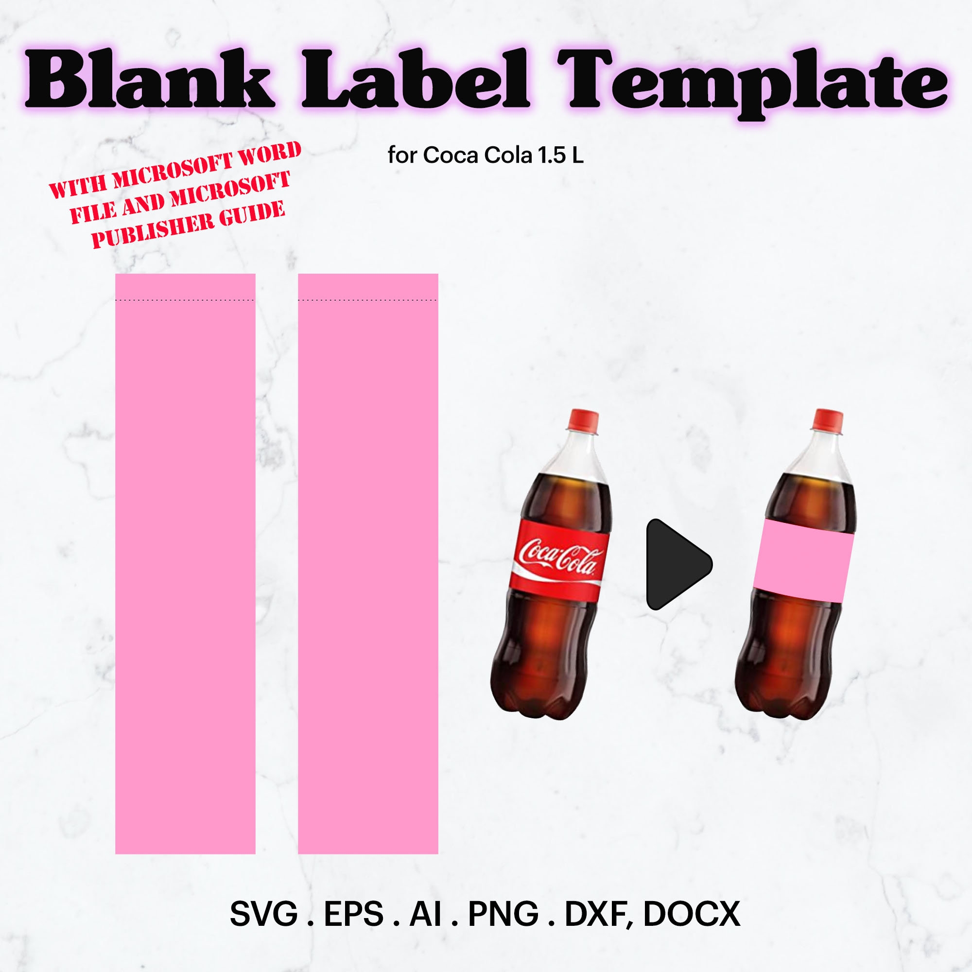 Cola Bottle Blank Label Template SVG 1 5 L Bottle Label Template Png Plastic Bottle Wrapper Template Party Favor Cricut Silhouette Etsy