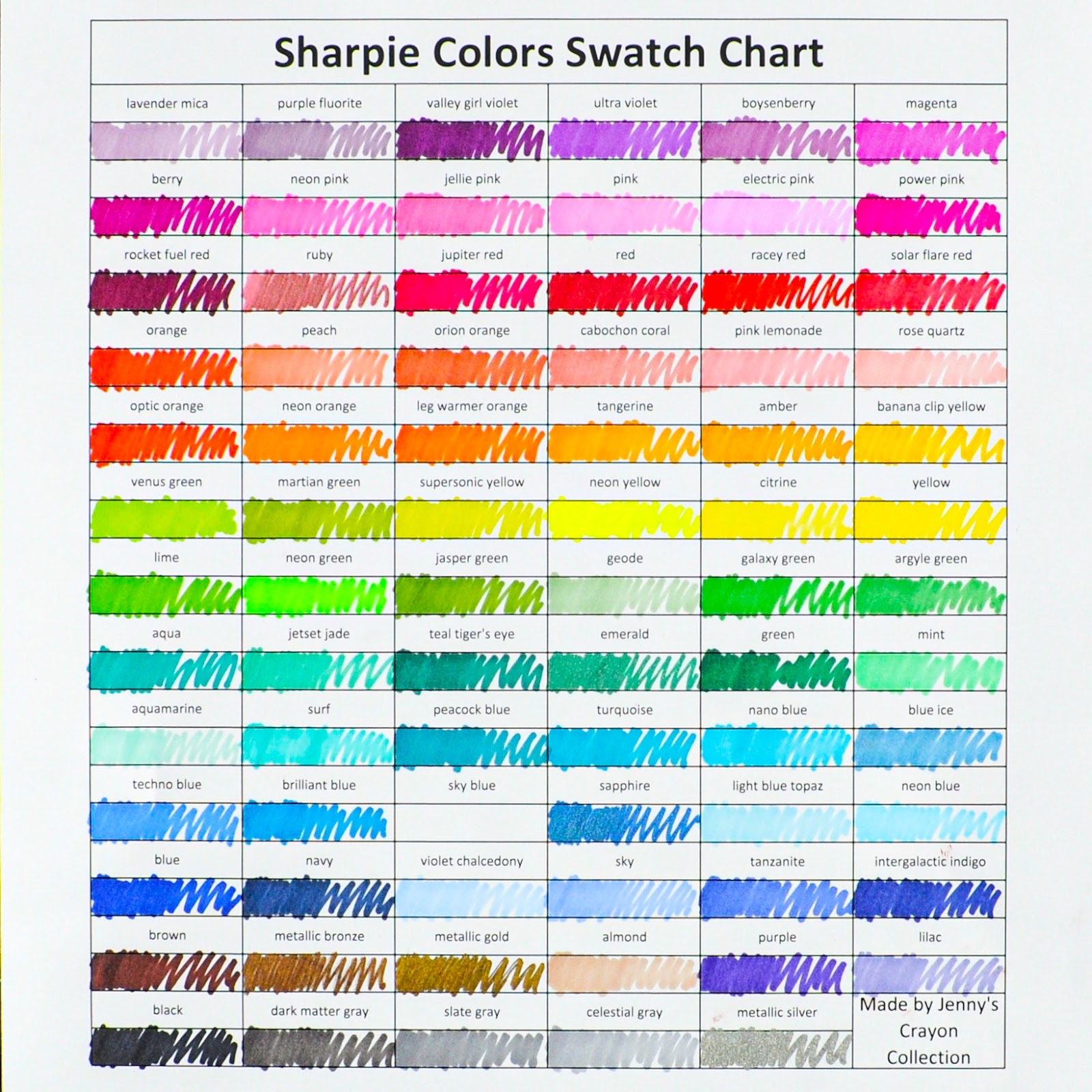 Sharpie Limited Edition Printable Swatches