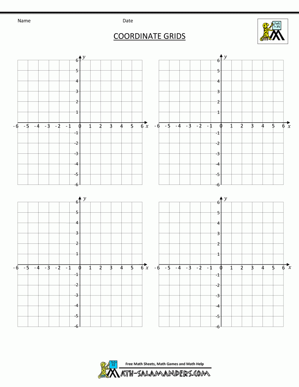 Editable Printable 6 Grids