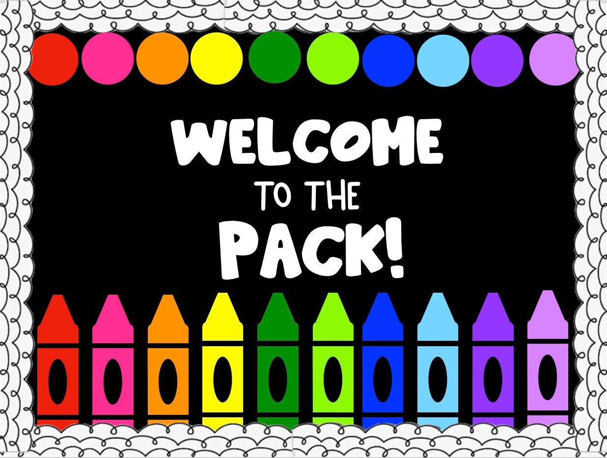 Crayon Bulletin Board Welcome To The Pack DIY PRINTABLE File Digital Bulletin Board Kit Etsy