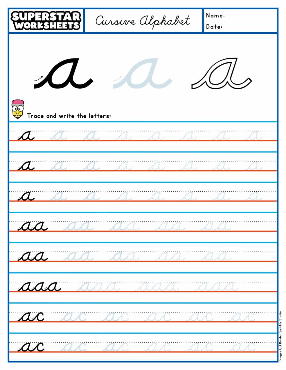 Free Printable Cursive Letters Editable