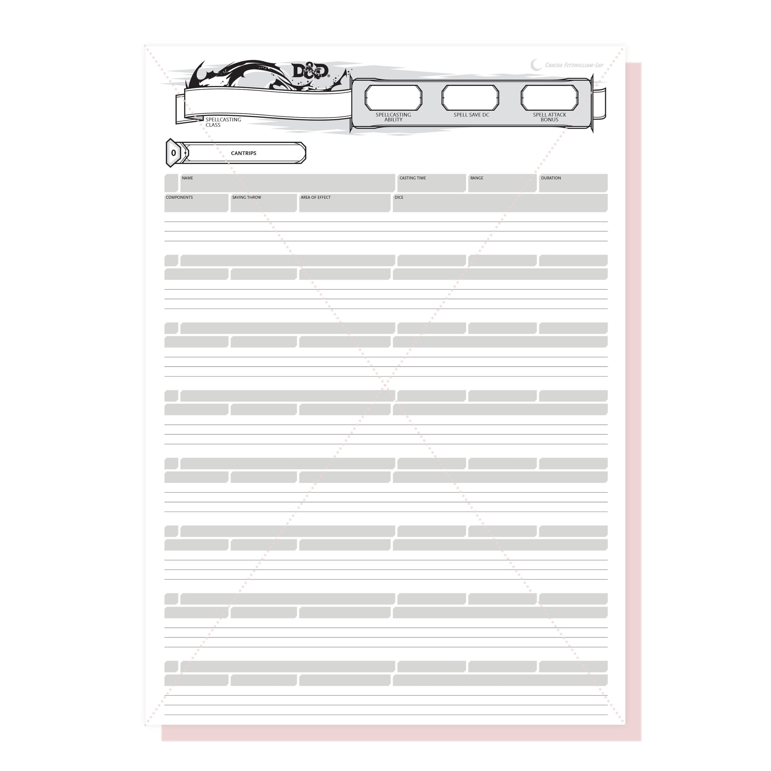 Custom Spell Sheet D D 5e Etsy