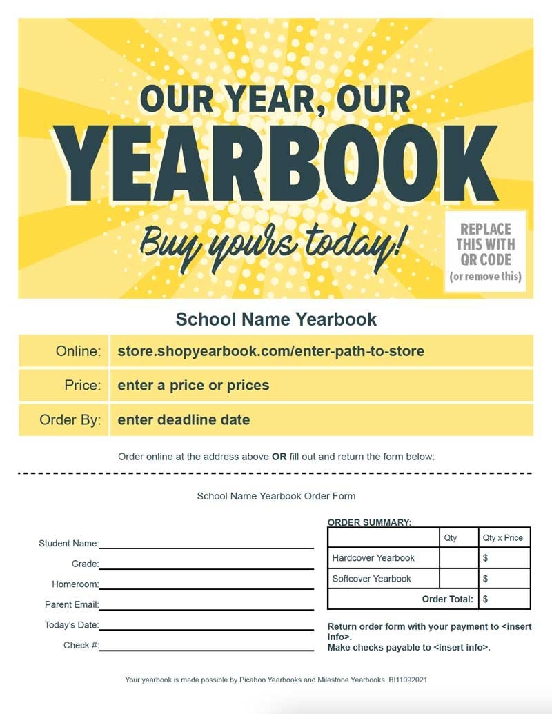 Customizable Yearbook Flyers Boost Sales With Engaging Templates Picaboo Yearbooks Picaboo Yearbooks