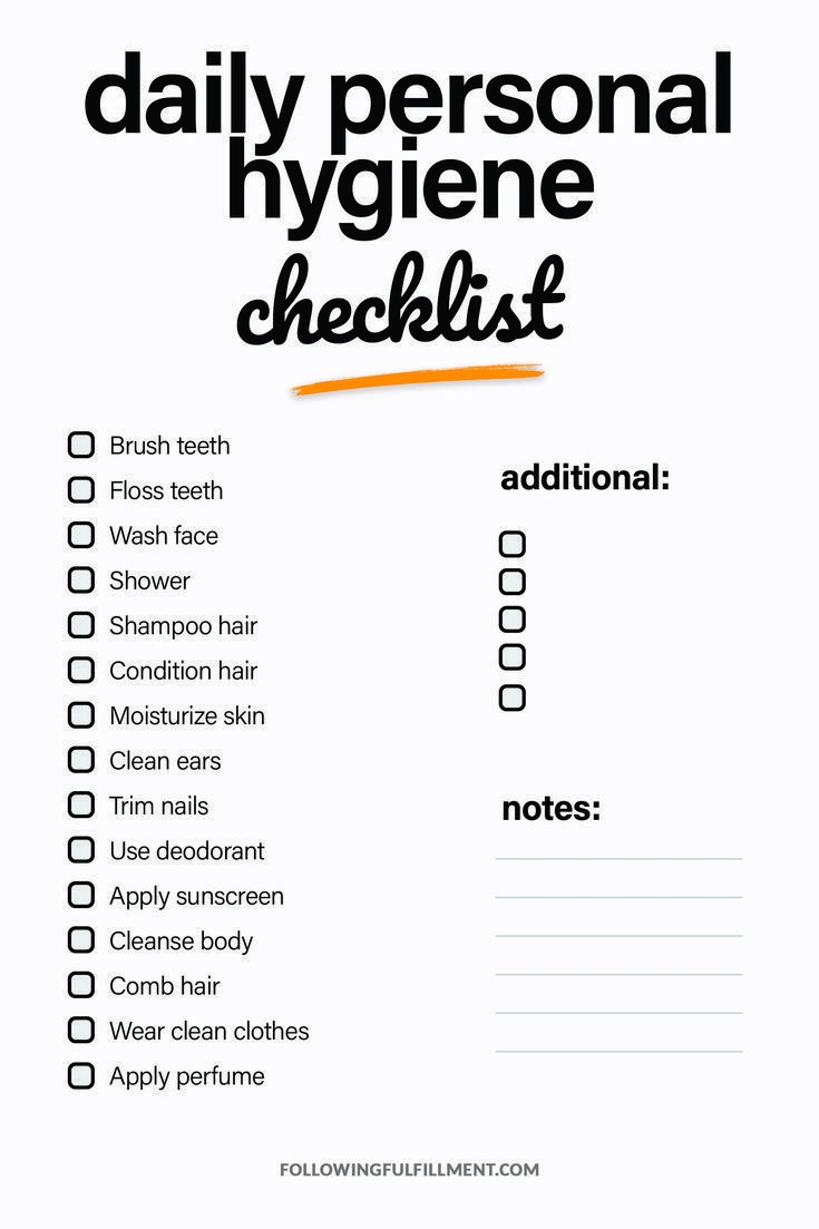 Daily Personal Hygiene Checklist