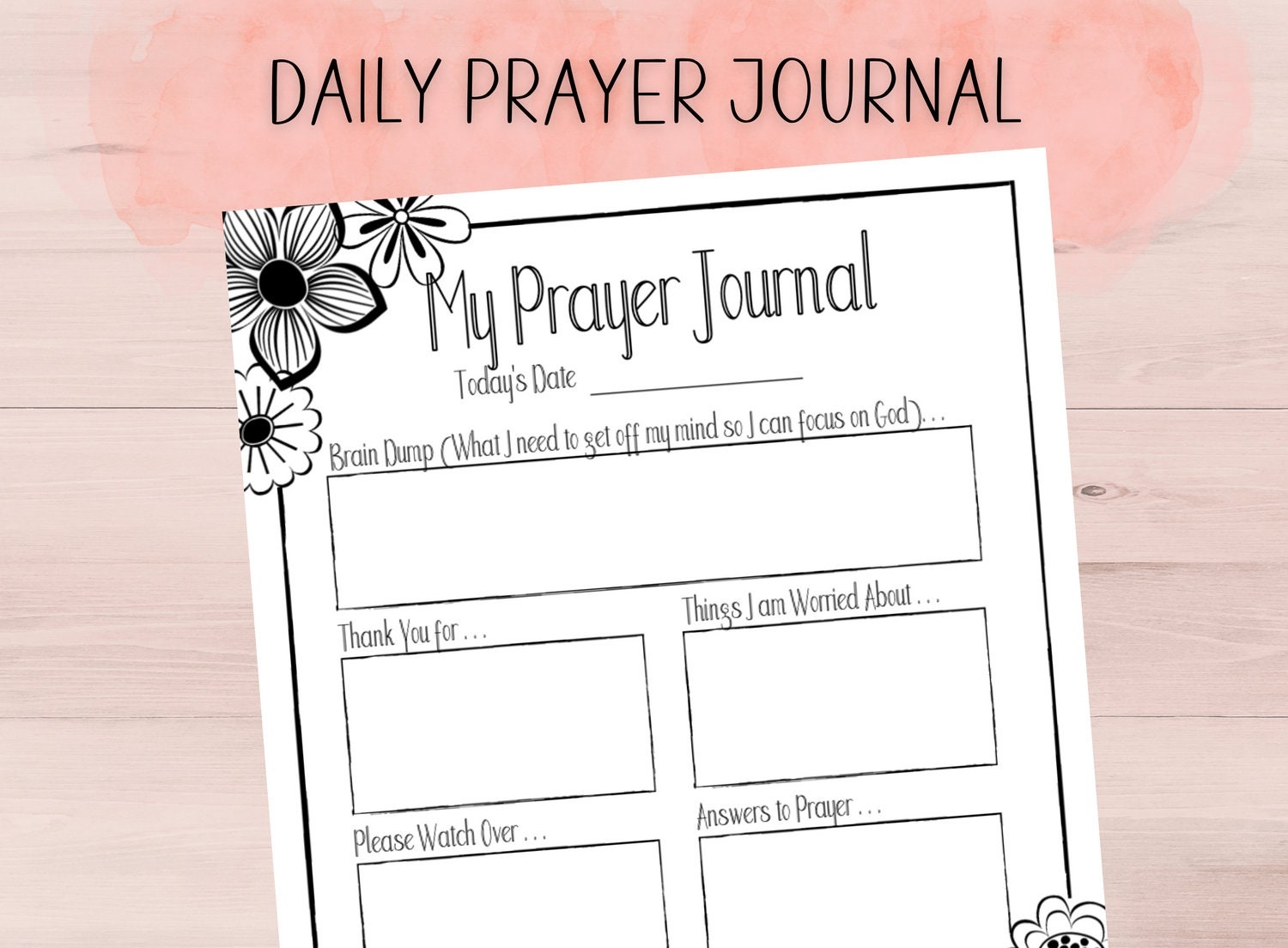 Daily Prayer Journal Printable Journal Pages Bible Journal Christian Prayer Binder Etsy