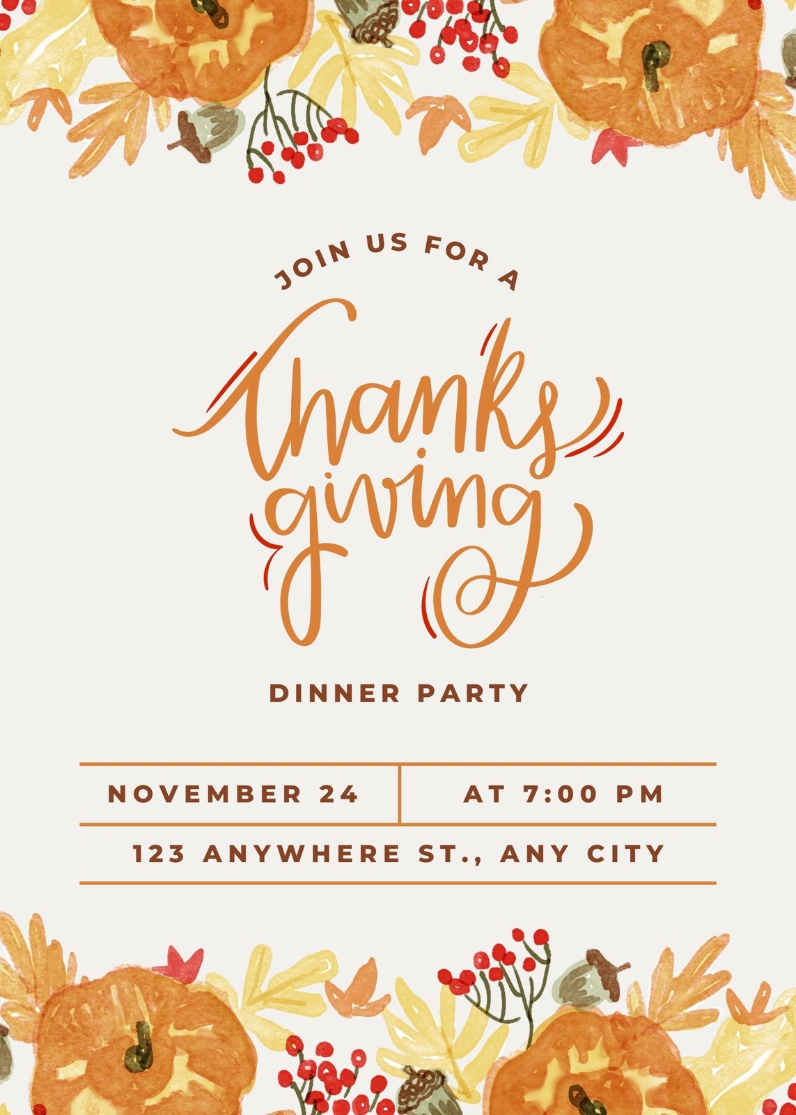 Design And Print Landscape Thanksgiving Invitations Canva