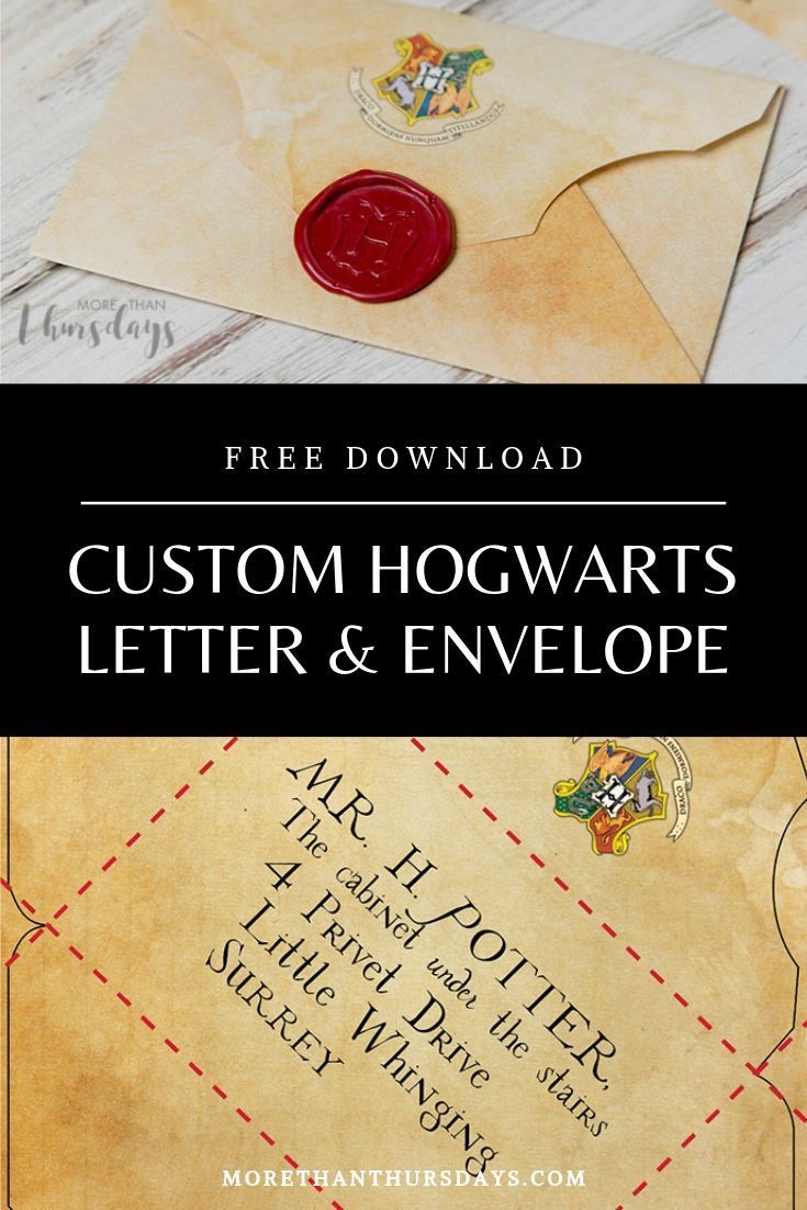 DIY Hogwarts Letter With Envelope And Hogwarts Seal More Than Thursdays