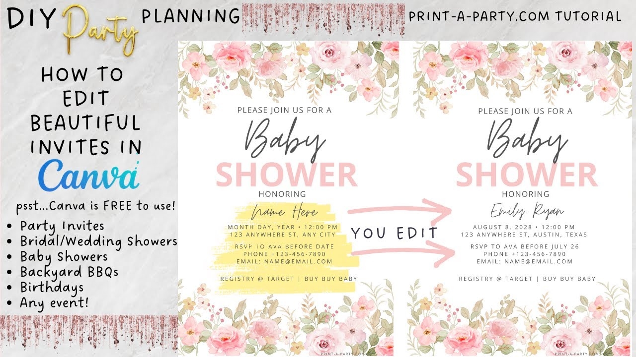 How To Edit A Free Invitation Printable