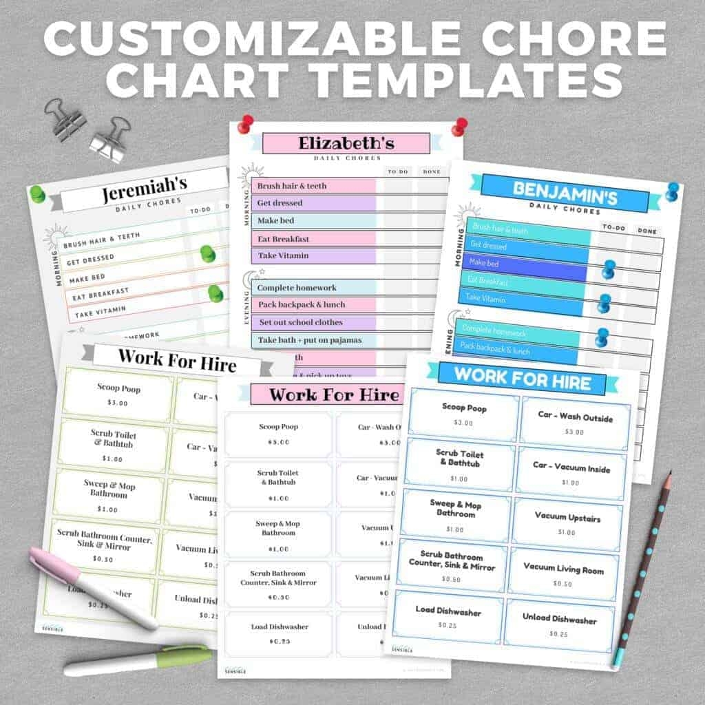 Free Editable Printable Magnetic Chore Charts