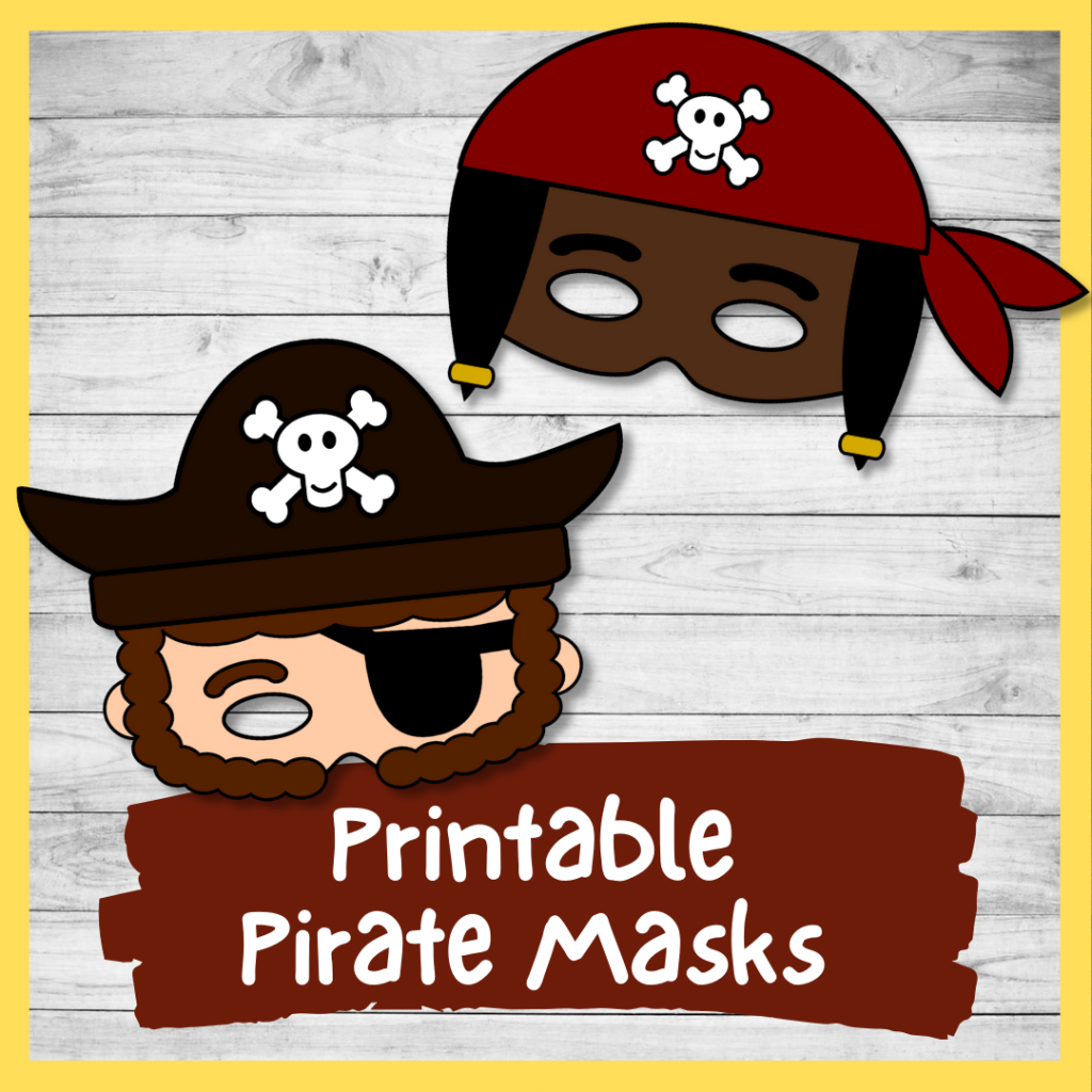 DIY Printable Pirate Masks Color And Plain Templates PDF Nurtured Neurons