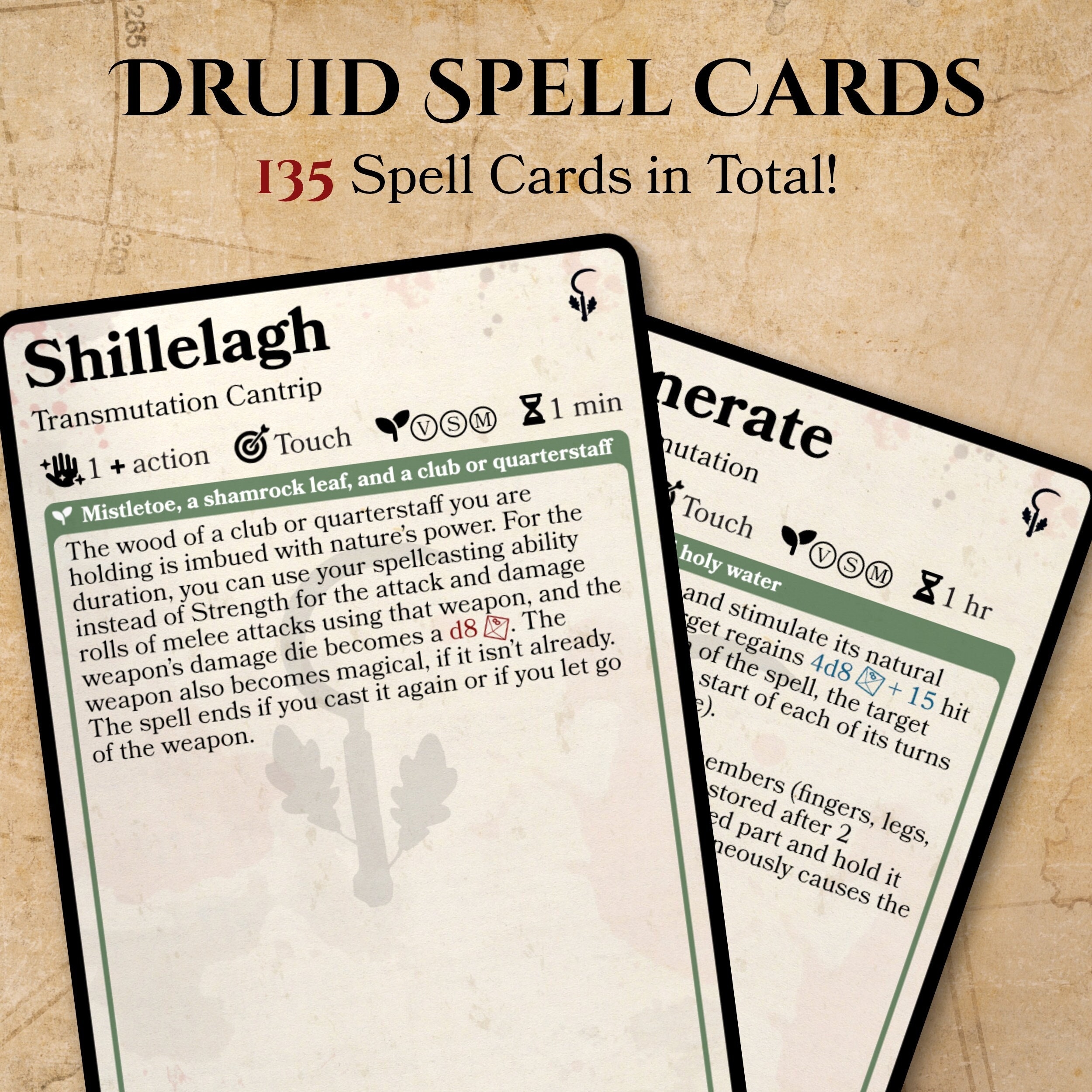 Printable Fifth Edition Druid Spell Sheets Telling What The Spells Do