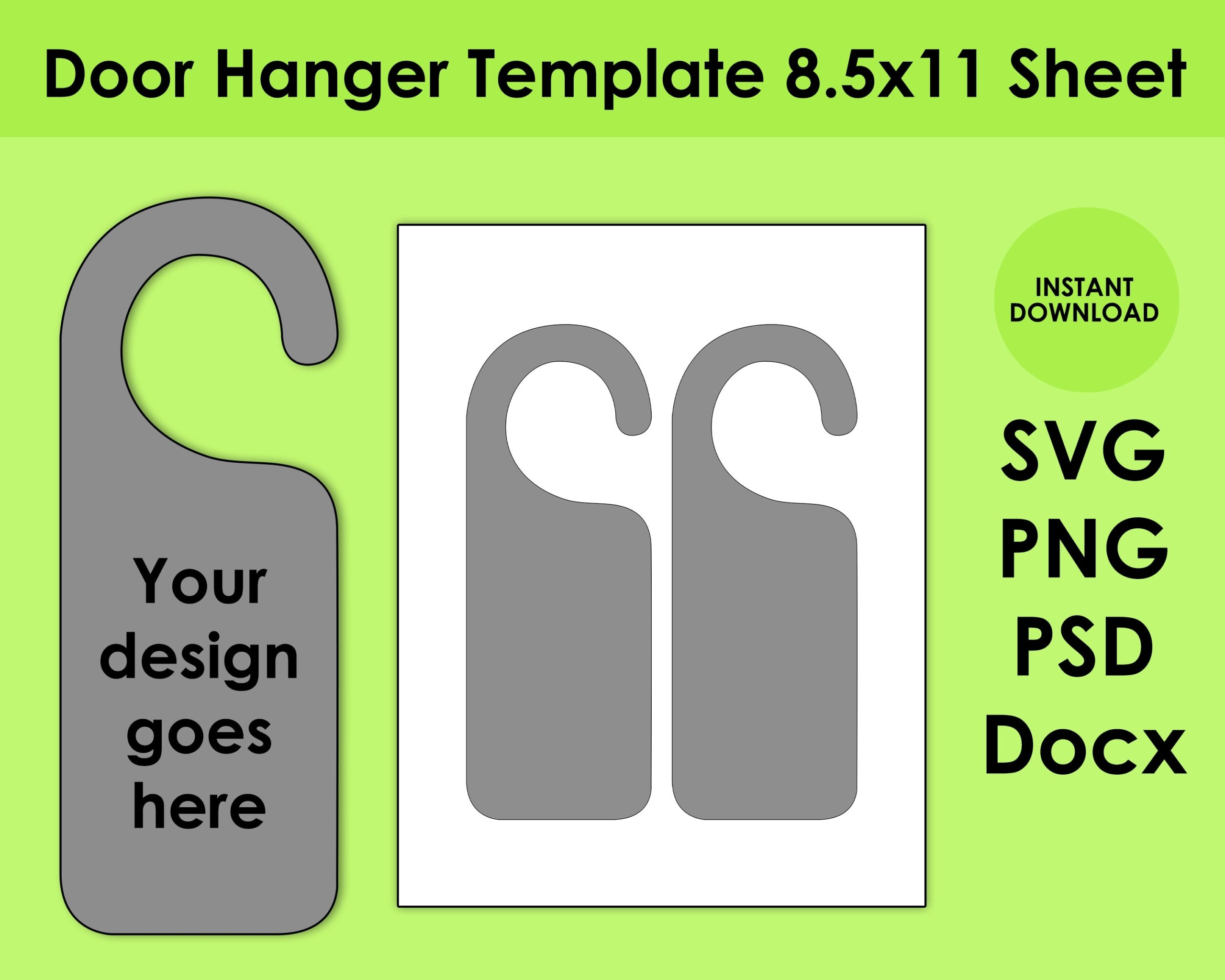 Printable Editable Printable Door Hanger Template