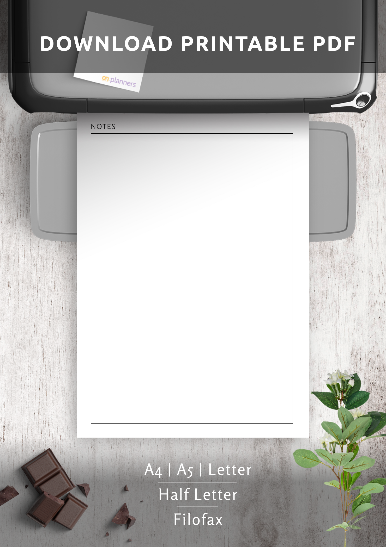 Download Printable Square Grid 6 Blocks PDF