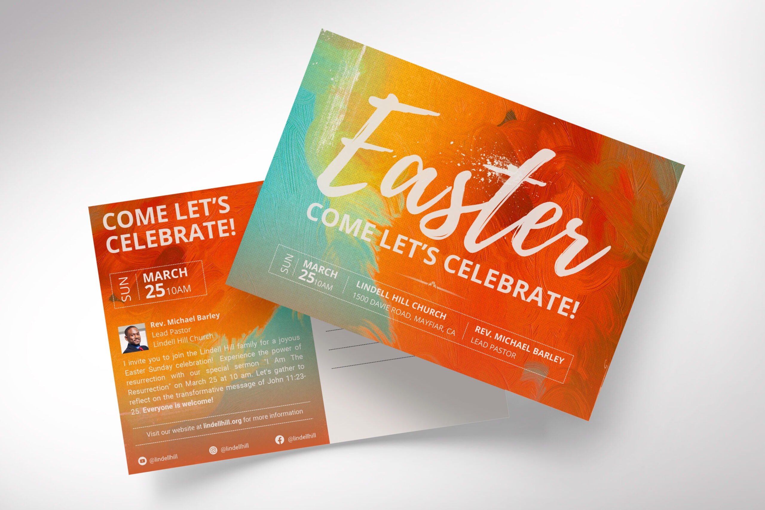 Easter Sunday Church Postcard Template Inspiks Market