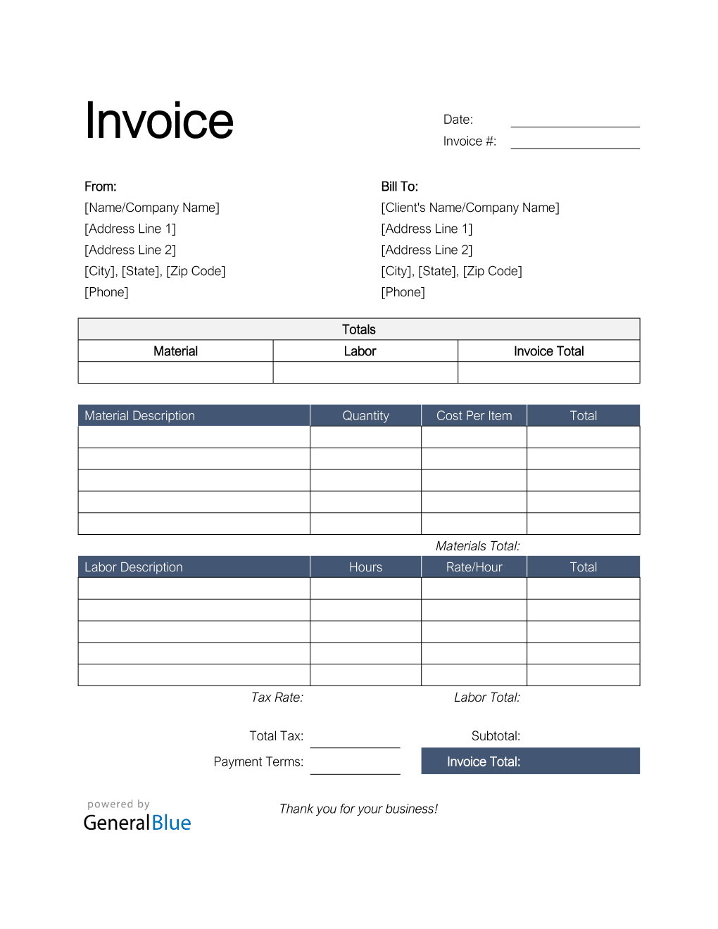 Free Printable Invoice That You Can Edit