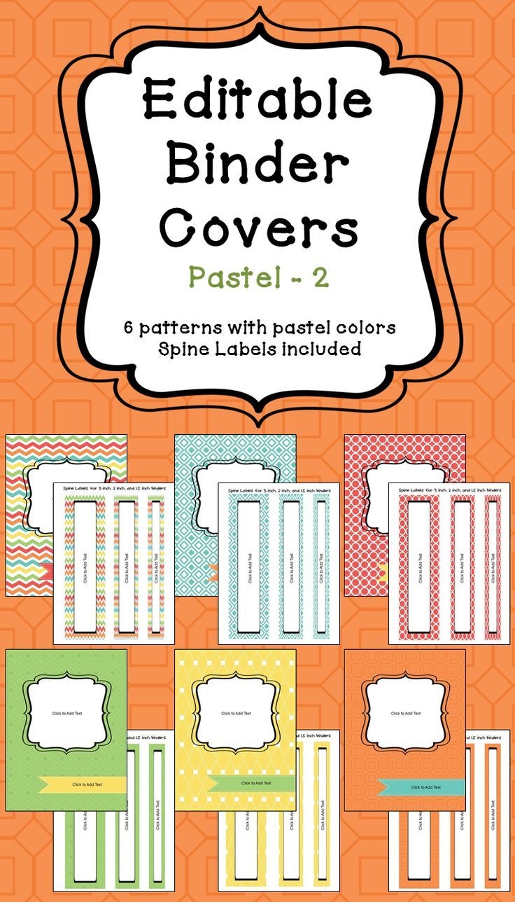 Free Editable Printable Binder Covers And Spines Word Doc